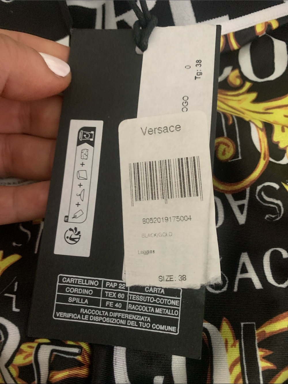 Versace Jeans Couture Leggings in Black, Gold and White - Picture 2 of 9